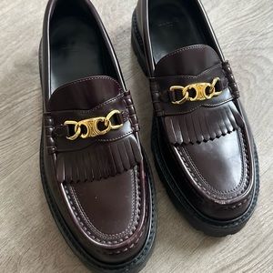 Celine Margaret Loafer Triomphe (Burgundy)
